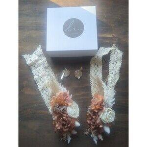 Lings Moments 2 pc Wedding Corsages Homecoming Rust Sepia Cream Wrist/Pin/Clip